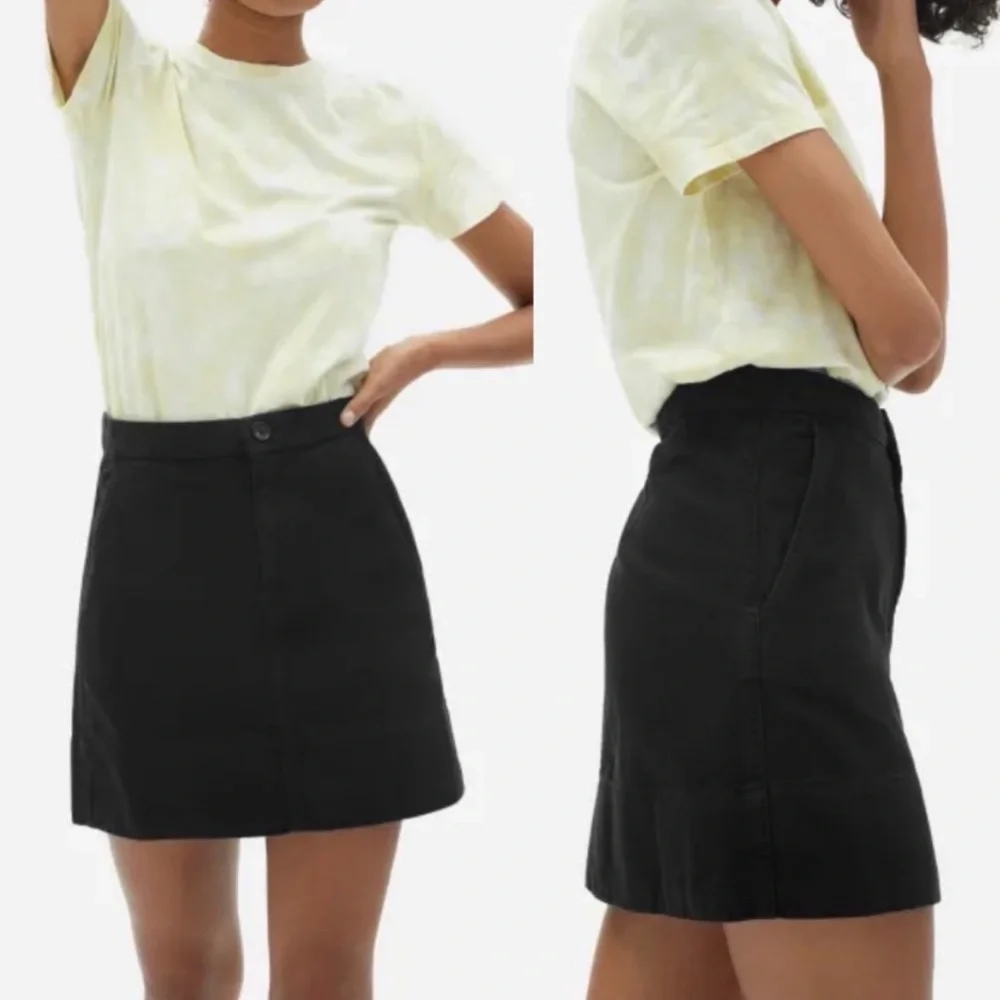 NWT Everlane The Canvas Stamp Mini Skirt Black